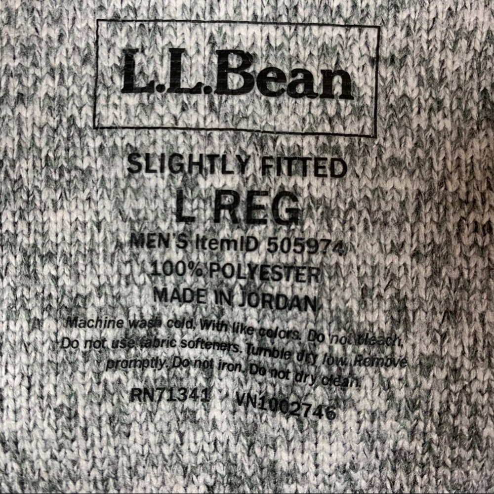 L.L. Bean Men's Gray Zip Up Sweater Fleece Vest